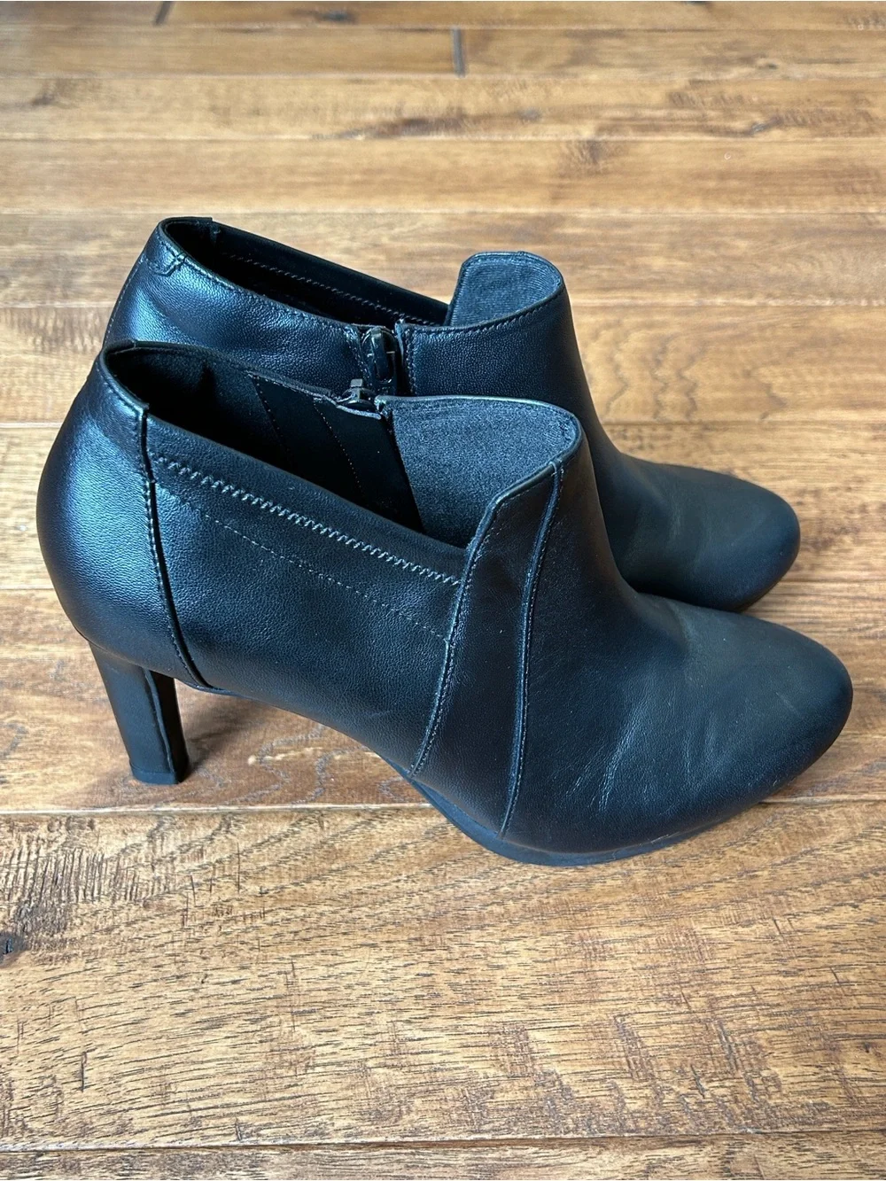 Clarks Ambyr Hope Platform Dress Booties Ankle Boots Black Leather Womens Size 7